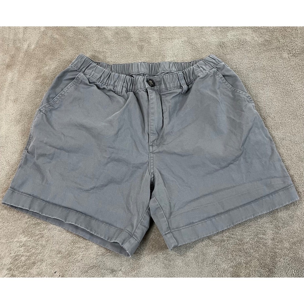 Chubbies Shorts Mens size 26 Gray Chino Casual Cotton Elastic Waist Pockets EUC